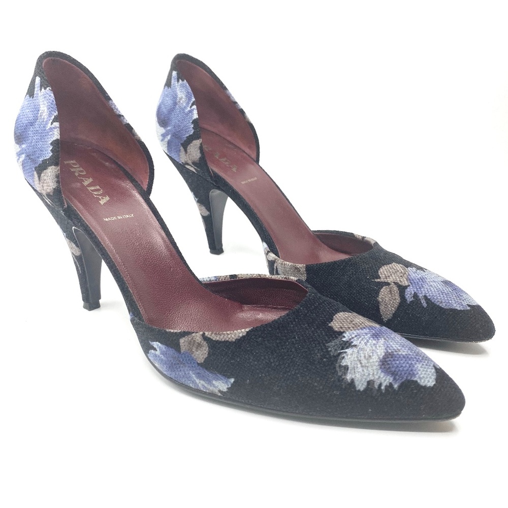 Prada Blue Floral D'Orsay Pumps